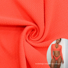 high quality thick seersucker jacquard polyamide elastane textured swimwear fabric